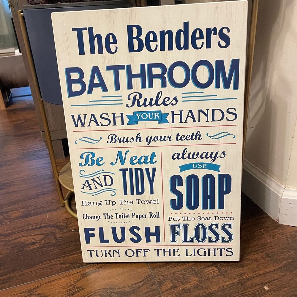 Bathroom Rules Decorative Sign